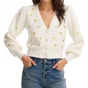NEW ALLISON NEW YORK hearts piper cardigan in ivory